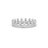 Regal Crown Full Eternity Wedding Band with 0.48 CT Round Cut Moissanite – Yellow, White, or Rose Gold 12