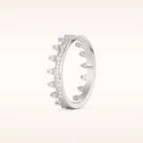 0.48 TCW Round Shaped Moissanite Crown Wedding Band