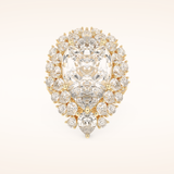 7.97 CT Pear Shaped Cluster Moissanite Engagement Ring