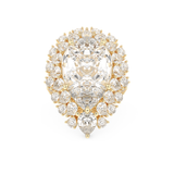 Elongated Pear Cut 7.97 Carat Moissanite Ring – Hidden Halo & Pave Setting in Gold