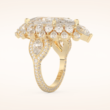 7.97 CT Pear Shaped Cluster Moissanite Engagement Ring