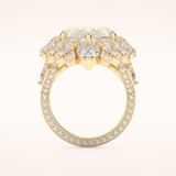 7.97 CT Pear Shaped Cluster Moissanite Engagement Ring