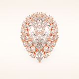 7.97 CT Pear Shaped Cluster Moissanite Engagement Ring