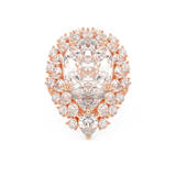 Elongated Pear Cut 7.97 Carat Moissanite Ring – Hidden Halo & Pave Setting in Gold