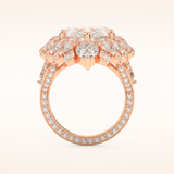 7.97 CT Pear Shaped Cluster Moissanite Engagement Ring