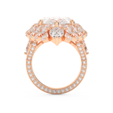 Elongated Pear Cut 7.97 Carat Moissanite Ring – Hidden Halo & Pave Setting in Gold
