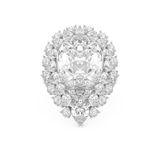 Elongated Pear Cut 7.97 Carat Moissanite Ring – Hidden Halo & Pave Setting in Gold