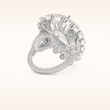 7.97 CT Pear Shaped Cluster Moissanite Engagement Ring