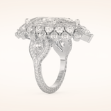 7.97 CT Pear Shaped Cluster Moissanite Engagement Ring