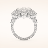 7.97 CT Pear Shaped Cluster Moissanite Engagement Ring