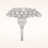 7.97 CT Pear Shaped Cluster Moissanite Engagement Ring