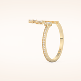 0.569 TCW Pear, Round & Emerald Shaped Moissanite Unique V Style Wedding Band