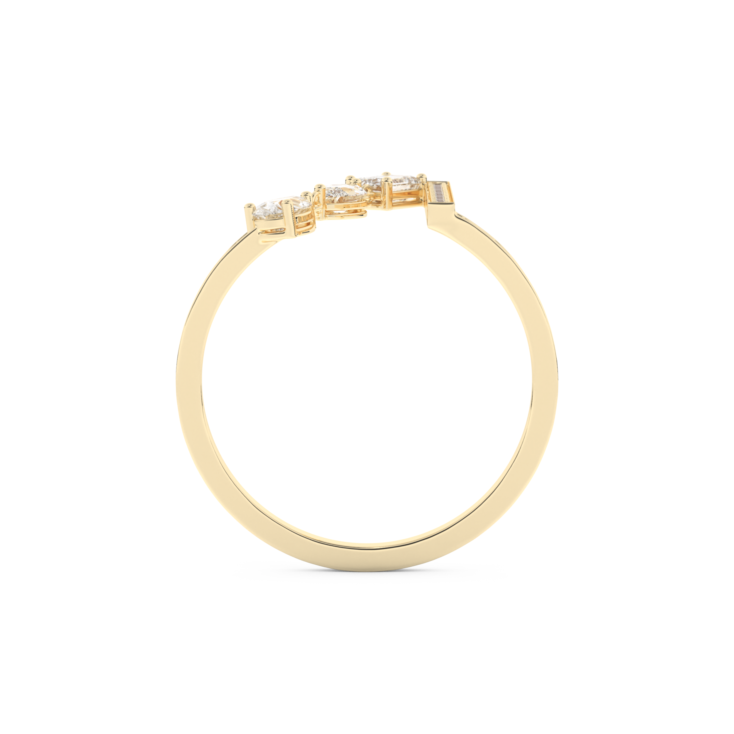 Asymmetric Bar and Droplet Full Eternity Wedding Band with 0.569 CT Pear, Round, Emerald & Marquise Cut Moissanite – Yellow, White, or Rose Gold 4