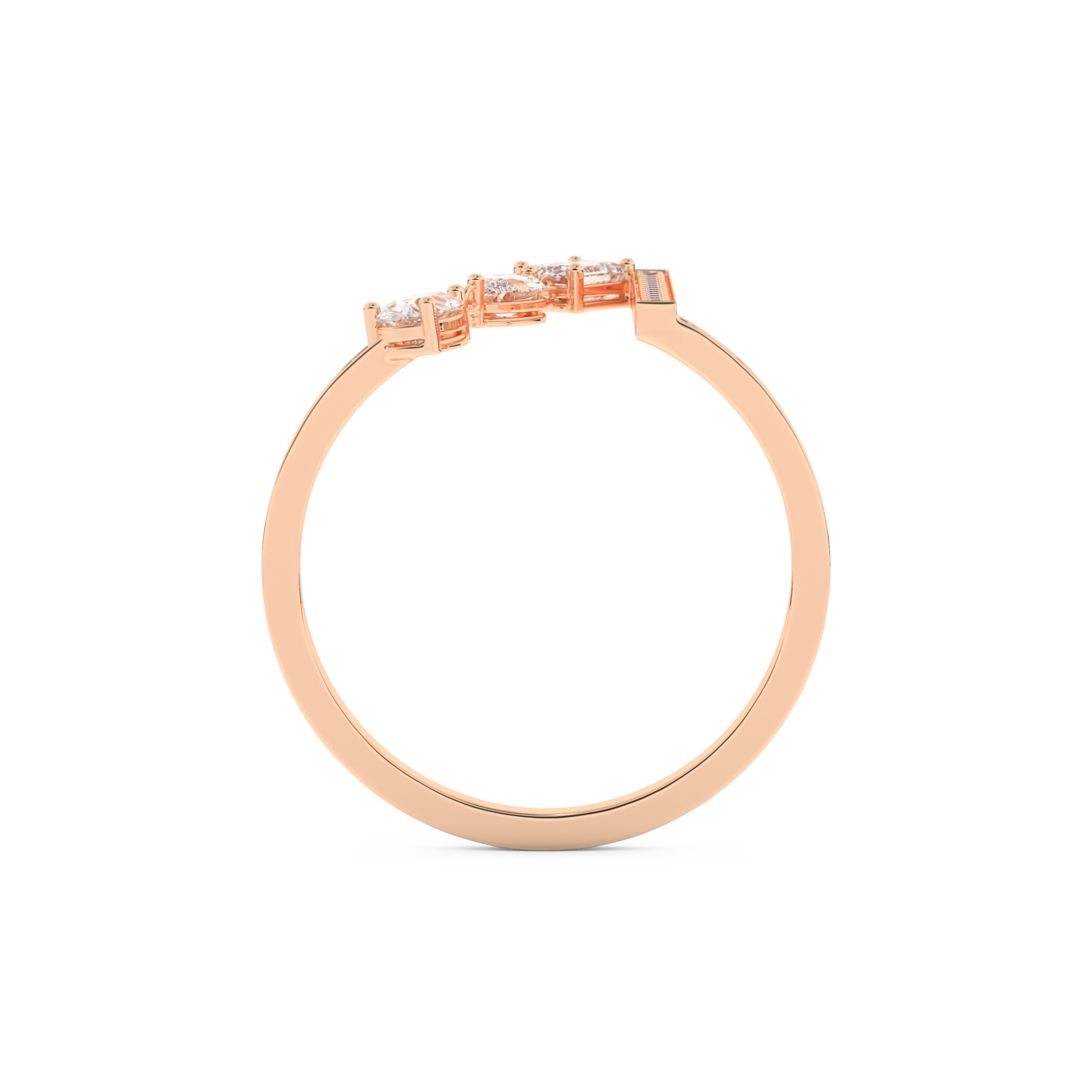 Asymmetric Bar and Droplet Full Eternity Wedding Band with 0.569 CT Pear, Round, Emerald & Marquise Cut Moissanite – Yellow, White, or Rose Gold 17