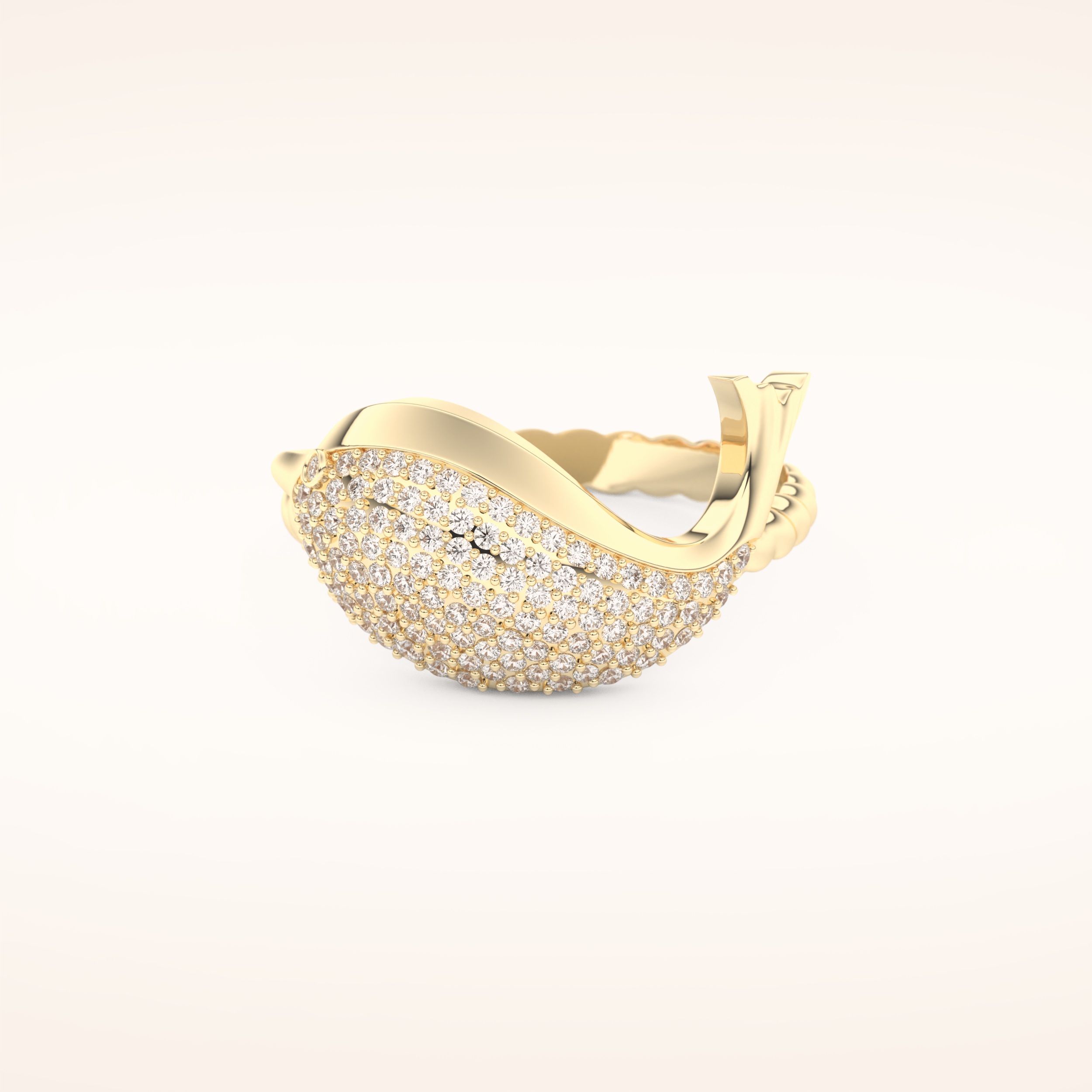 0.305 TCW Round Shaped Moissanite Fish Style Wedding Band