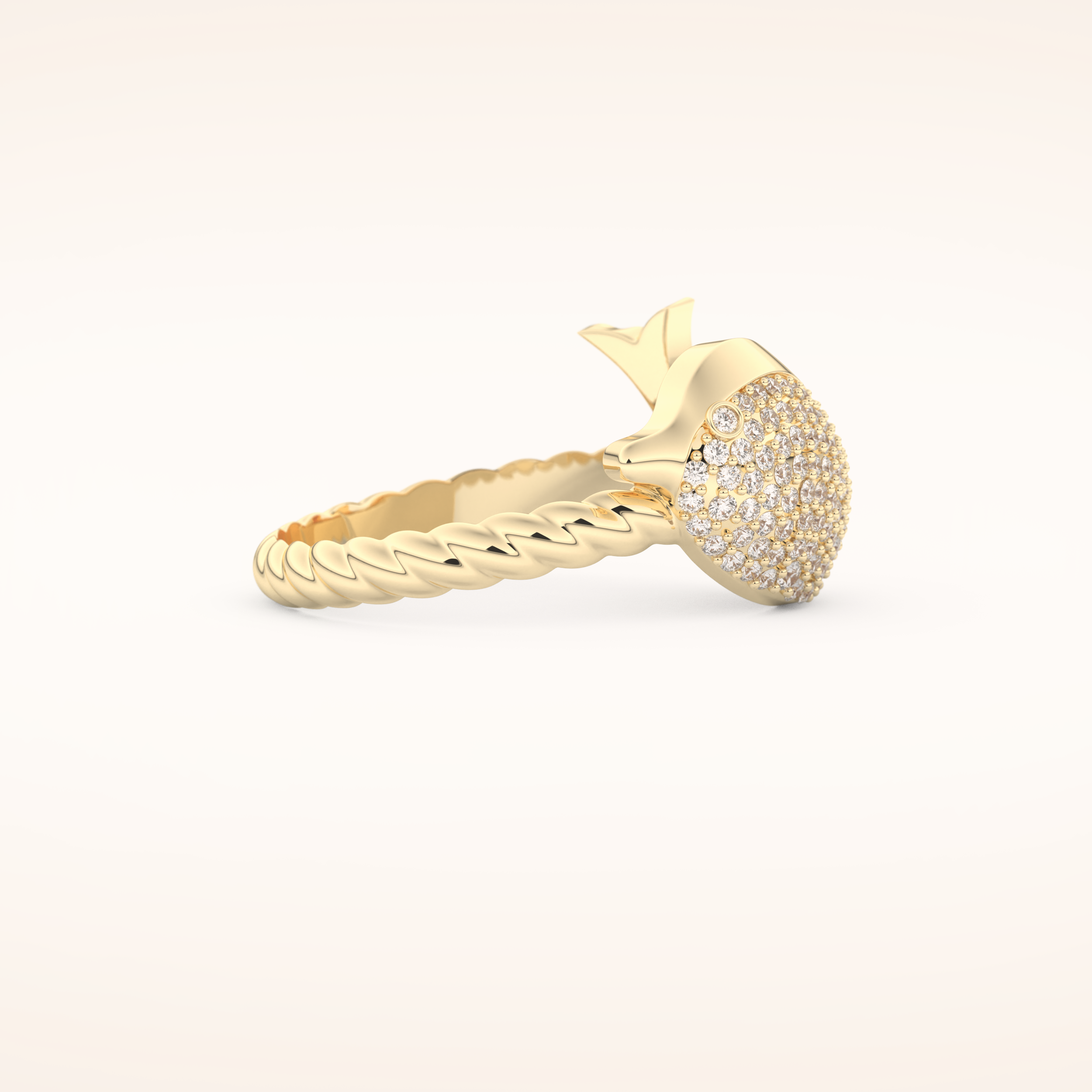 0.305 TCW Round Shaped Moissanite Fish Style Wedding Band