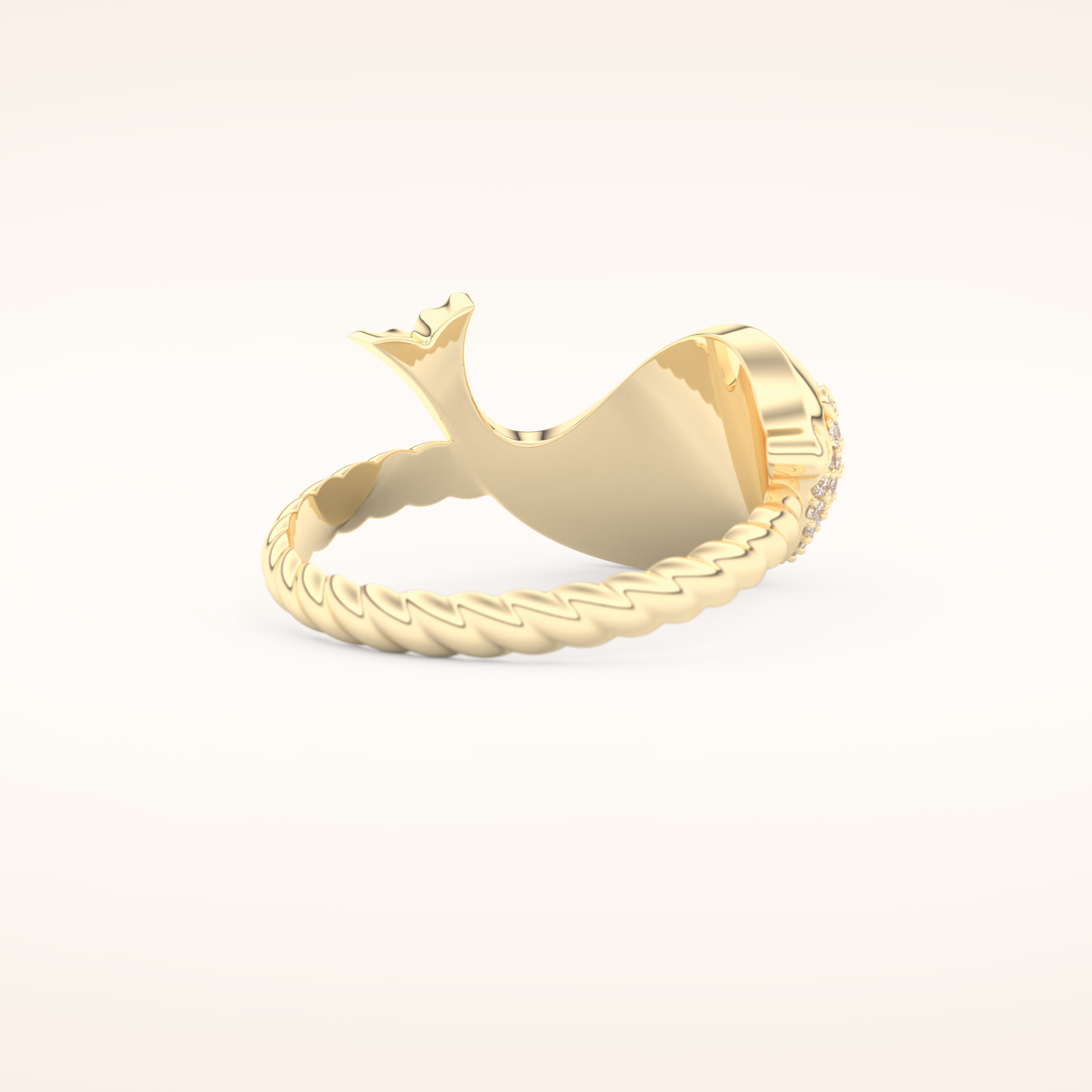 0.305 TCW Round Shaped Moissanite Fish Style Wedding Band