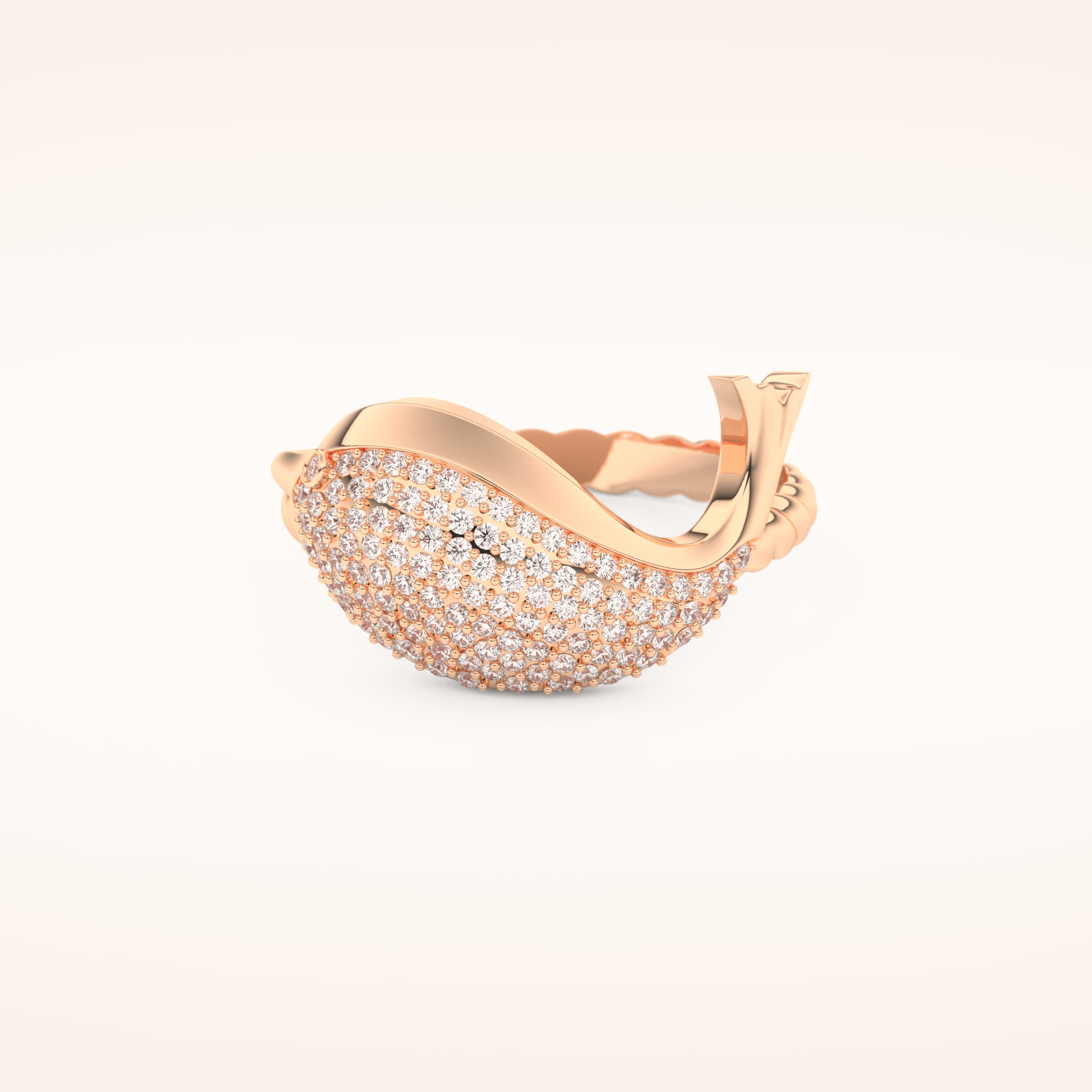 0.305 TCW Round Shaped Moissanite Fish Style Wedding Band