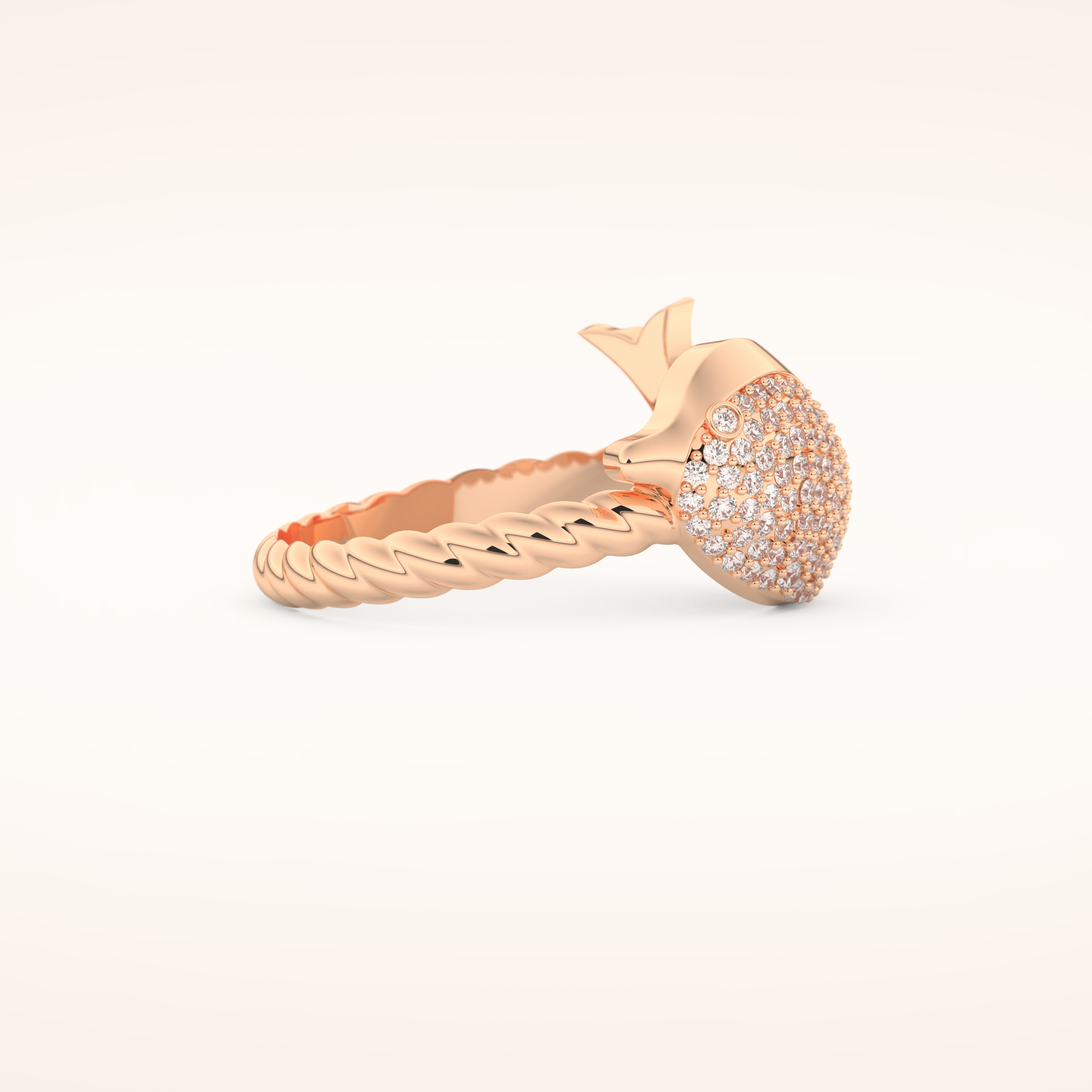 0.305 TCW Round Shaped Moissanite Fish Style Wedding Band