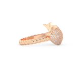 Sculpted Dome Wedding Band with 0.305 CT Round Cut Moissanite – Yellow, White, or Rose Gold