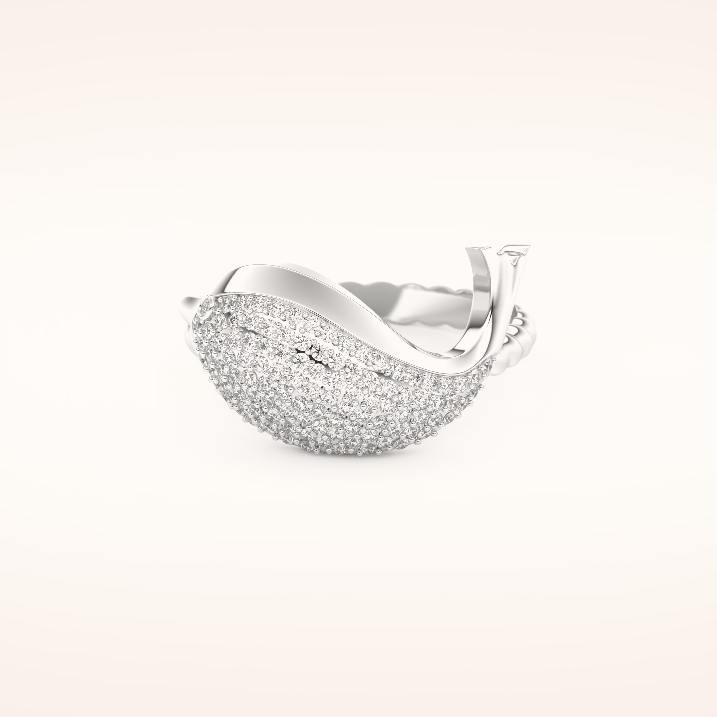 0.305 TCW Round Shaped Moissanite Fish Style Wedding Band