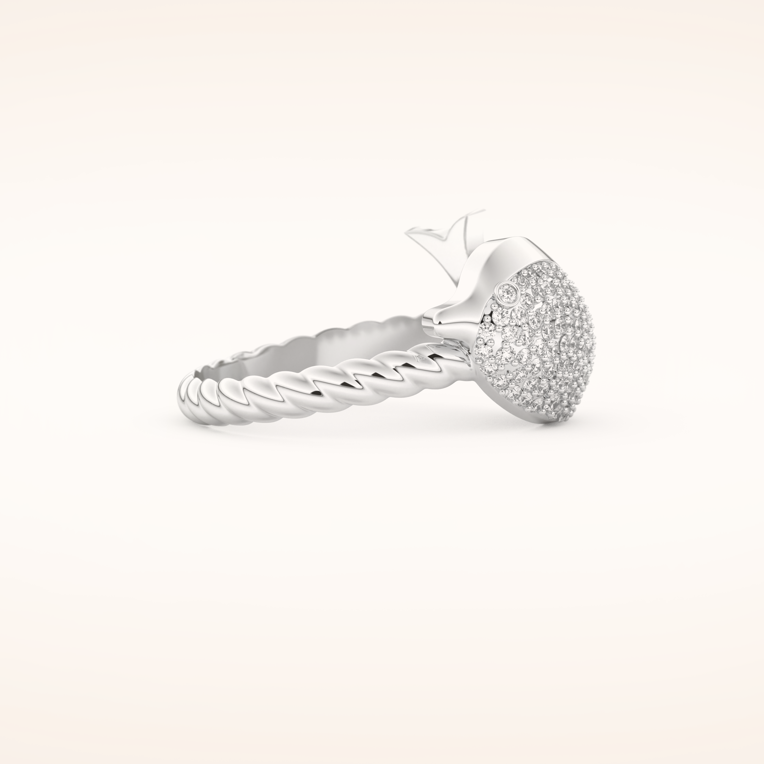 0.305 TCW Round Shaped Moissanite Fish Style Wedding Band