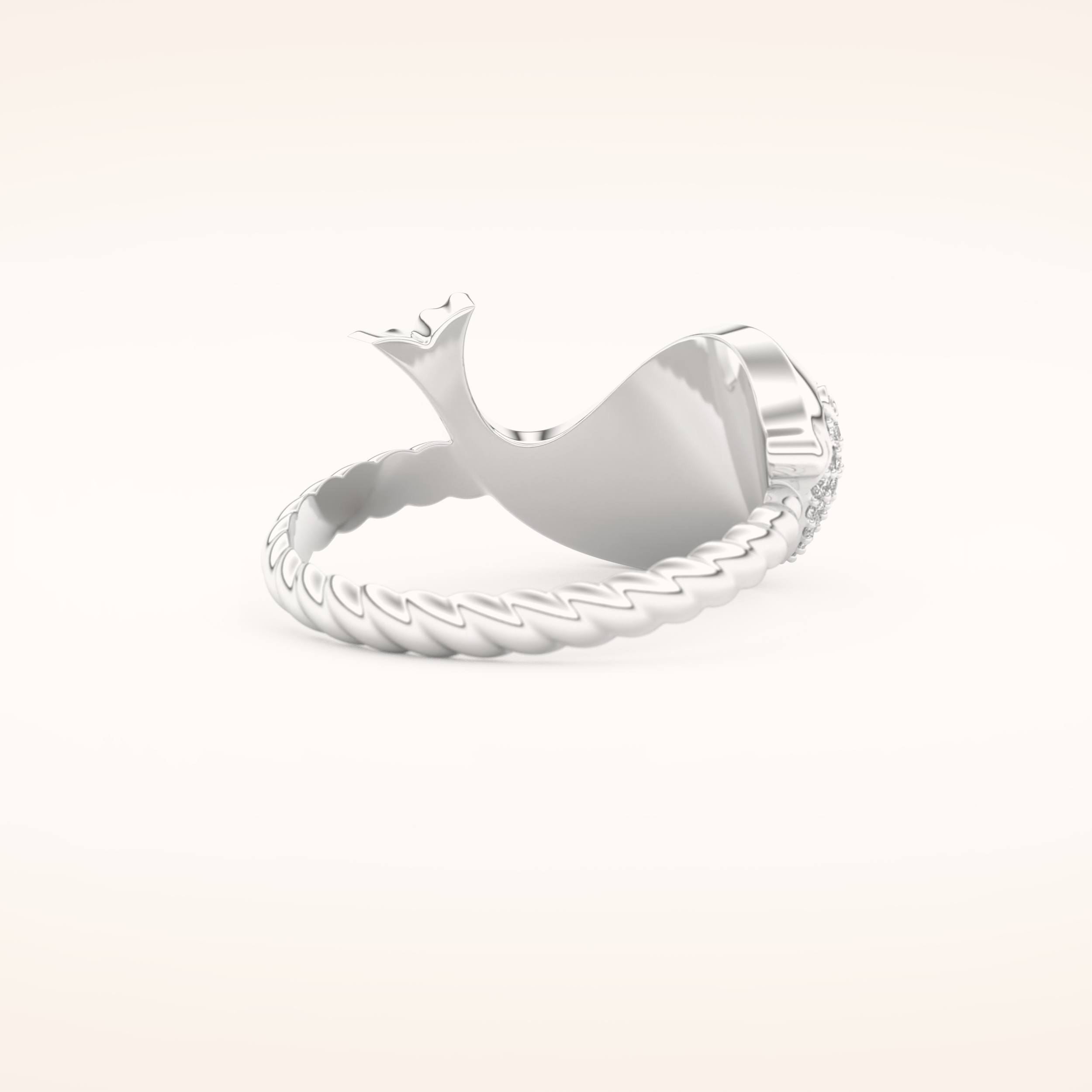 0.305 TCW Round Shaped Moissanite Fish Style Wedding Band