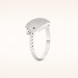 0.305 TCW Round Shaped Moissanite Fish Style Wedding Band