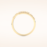 0.69 TCW Round & Pear Shaped Moissanite Swirl Wedding Band