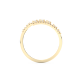 Dual Row Half Eternity Wedding Band with 0.69 CT Round and Pear Cut Moissanite – Yellow, White, or Rose Gold 4