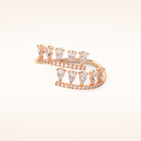 0.69 TCW Round & Pear Shaped Moissanite Swirl Wedding Band
