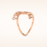0.69 TCW Round & Pear Shaped Moissanite Swirl Wedding Band
