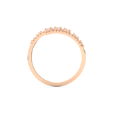 Dual Row Half Eternity Wedding Band with 0.69 CT Round and Pear Cut Moissanite – Yellow, White, or Rose Gold 17
