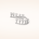 0.69 TCW Round & Pear Shaped Moissanite Swirl Wedding Band