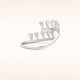0.69 TCW Round & Pear Shaped Moissanite Swirl Wedding Band