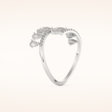0.69 TCW Round & Pear Shaped Moissanite Swirl Wedding Band