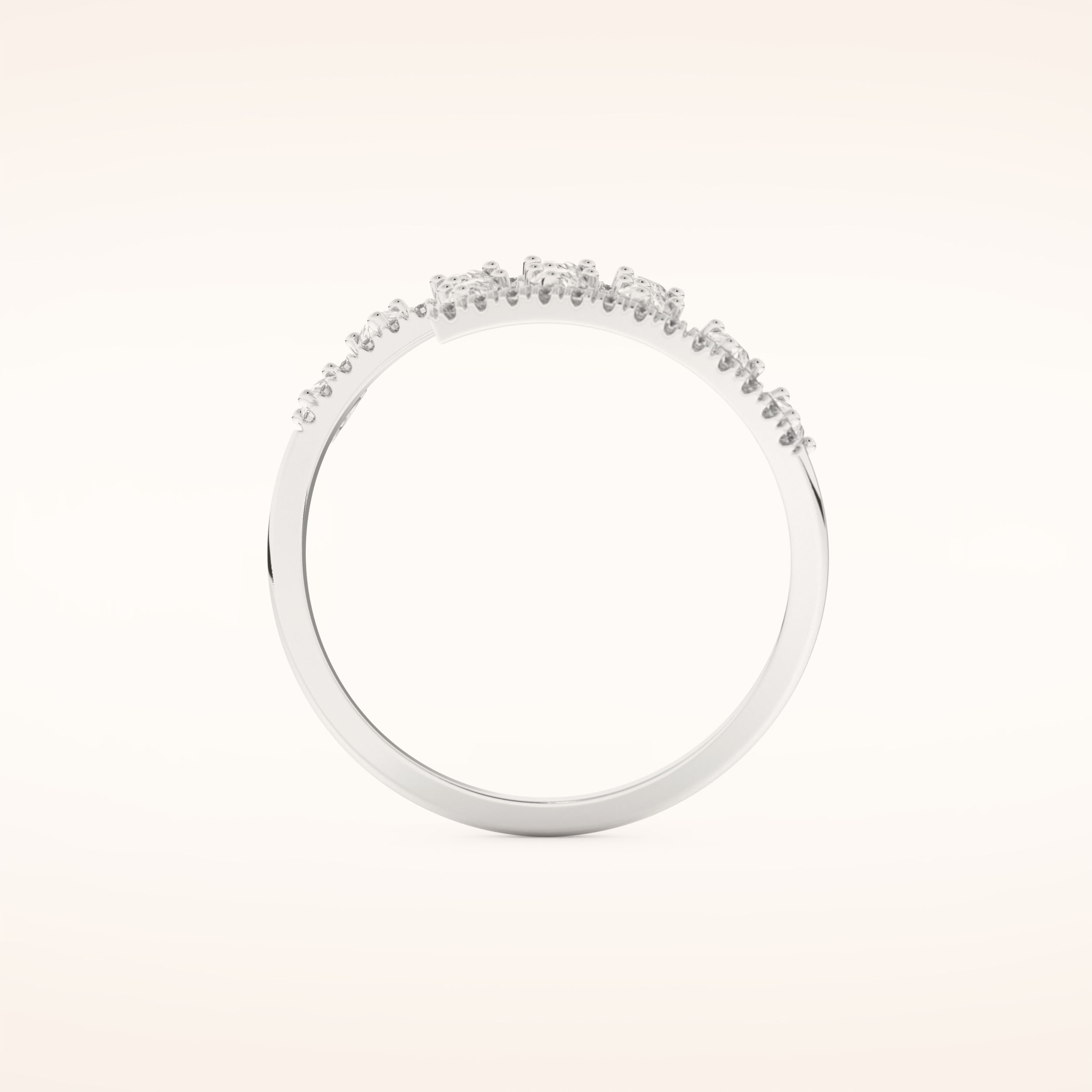 0.69 TCW Round & Pear Shaped Moissanite Swirl Wedding Band
