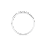 Dual Row Half Eternity Wedding Band with 0.69 CT Round and Pear Cut Moissanite – Yellow, White, or Rose Gold 10