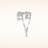 0.69 TCW Round & Pear Shaped Moissanite Swirl Wedding Band