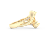 Dolphin-Inspired Half Eternity Wedding Band with 0.11 CT Round Cut Moissanite – Yellow, White, or Rose Gold 4