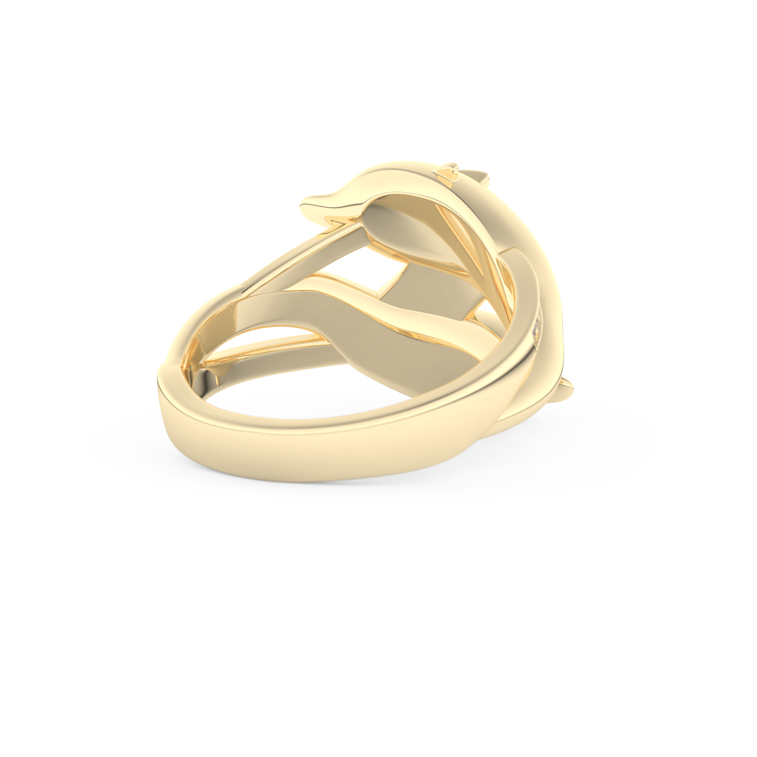 Dolphin-Inspired Half Eternity Wedding Band with 0.11 CT Round Cut Moissanite – Yellow, White, or Rose Gold 6