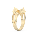 Dolphin-Inspired Half Eternity Wedding Band with 0.11 CT Round Cut Moissanite – Yellow, White, or Rose Gold 2