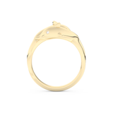 Dolphin-Inspired Half Eternity Wedding Band with 0.11 CT Round Cut Moissanite – Yellow, White, or Rose Gold 3