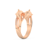 Dolphin-Inspired Half Eternity Wedding Band with 0.11 CT Round Cut Moissanite – Yellow, White, or Rose Gold 16