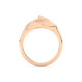 Dolphin-Inspired Half Eternity Wedding Band with 0.11 CT Round Cut Moissanite – Yellow, White, or Rose Gold 17