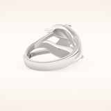 0.11 TCW Round Shaped Moissanite Multi Stone Fish Patterned Wedding Band