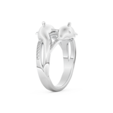 Dolphin-Inspired Half Eternity Wedding Band with 0.11 CT Round Cut Moissanite – Yellow, White, or Rose Gold 9