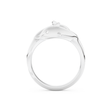 Dolphin-Inspired Half Eternity Wedding Band with 0.11 CT Round Cut Moissanite – Yellow, White, or Rose Gold 11