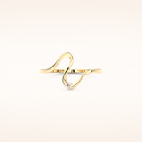 0.020 TCW Round Shaped Moissanite Curved Wedding Band