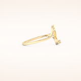 0.020 TCW Round Shaped Moissanite Curved Wedding Band